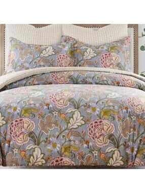 🆕 PB Style Floral Queen Duvet Cover 3 piece Set Cotton Bedding Soft Luxury NEW